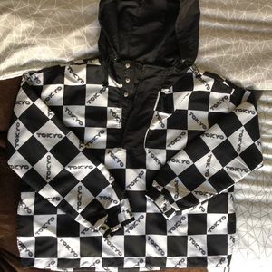 This is a cropped windbreaker jacket